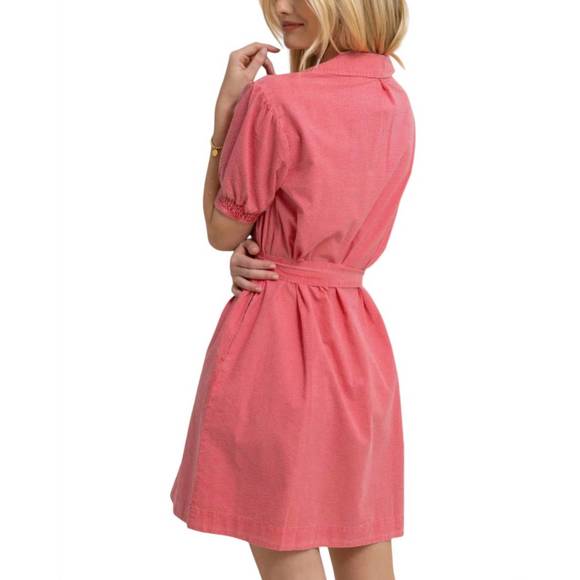 NEW SOUTHERN TIDE calan washed seersucker dress in camelia rose pink - Picture 4 of 4